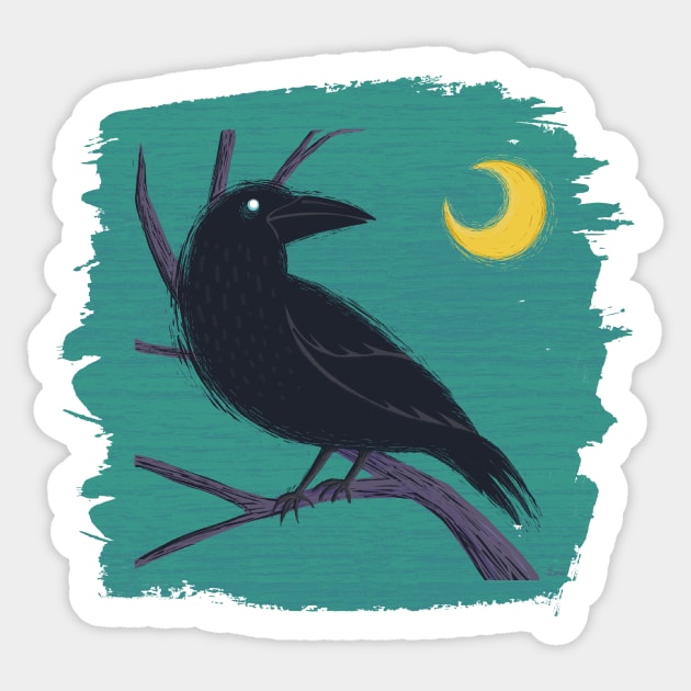 Restless Raven Once Upon A Midnight Dreary Sticker by LittleBunnySunshine